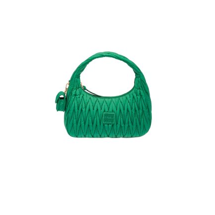 Miu Wander matelasse regenerated nylon hobo bag