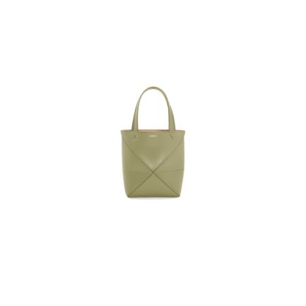 LOEWE Mini Puzzle Fold tote in shiny calfskin(HIGH-END GRADE)